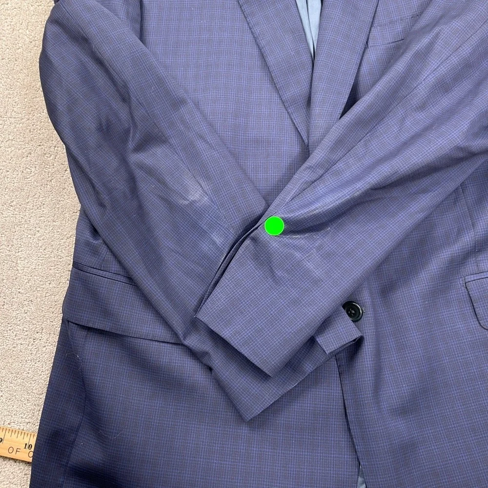 Alberto Zimni Blazer Mens 46R Blue Check REDA Super 150s Wool Italy‎ Suit Jacket